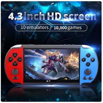 X7 Handheld Game Console: 4.3 Inch HD Screen, 8GB Storage, 10,000 Classic Games