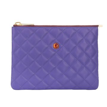 CARLA purple leather clutch bag