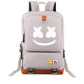 Large DJ Marshmallow Backpack Smiley Face Student Schoolbag Outdoors Hiking Camping Travel Bag