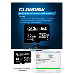 Cloudisk Micro SD Memory Card - Available in Various Capacities (128MB to 64GB), C10, U3, U1, V30, A1, A2, UHS-I, MicroSDHC, MicroSDXC