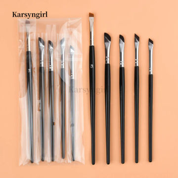 Karsyngirl 5Pcs Upgrade Blade Ultra Thin Fine Angle Flat Eyebrow Brush Under The Eyes Place Makeup Brush Precise Detail Brush