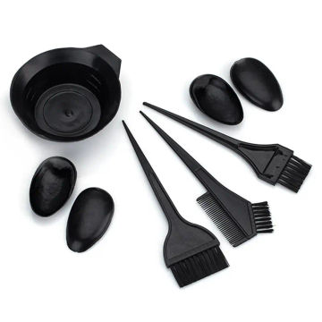 5PCS/set  Black Hairdressing Tool Brushes Bowl Combo Salon Hair Color Dye DIY Set