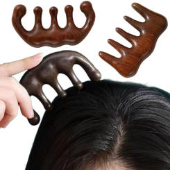 Meridian Scrapping Sandalwood Massage Comb Stimulation Reflexology Anti-static Scalp Massage Brush Wooden Relaxation Therapy