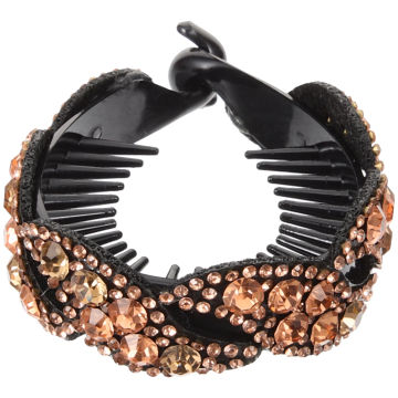 Banana Clip Women Hair Clip Beads Decorative Barrette Ponytail Holder Women Hair Accessories for Daily Work Party Dancing
