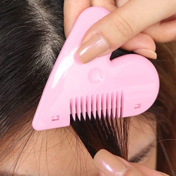 DIY Women Hair Trimmer Fringe Cut Tools Clipper Comb Guide for Cute Hair BangS Level Ruler Hair Clips Set Accessories Pink White