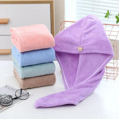 Women Hair Drying Hat Quick-dry Microfiber Hair Towel Cap Hat Bath Hat Solid Towel Cap Super Absorption  Hair Dry Cap