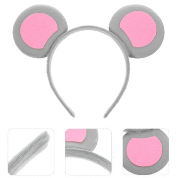 2 Pcs Animal Ear Headband Mouse Ears Hairband for Bopper Accessories Girl Bow Tie