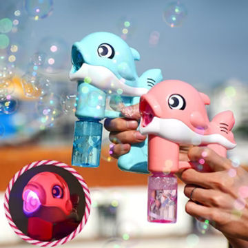 Flashing Light Up Kids Dolphin Magic Bubble Maker