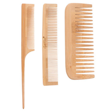 3pcs Salon Hair Brush Detangling Brush Comb for Hairdressing Detangler Wooden Comb ( Wood Color )