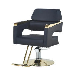 Modern Hair Salon Furniture Hydraulic Men Woman Sillas De Barberia Profesional Leather Golden Recliner Barber Chairs