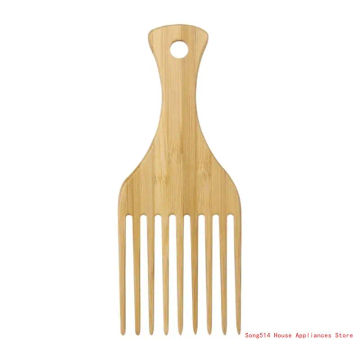 Anti-static Natural Bamboo Hair Pick Comb Scalp Massage Long Tooth Detangling Combs Hair Styling Tool 95AC