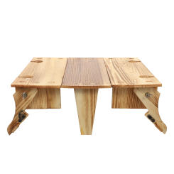 Folding Table Basket 2-in-1 Picnic Accessory Wood Dinning Outdoor Dining Room Camping Equipment Wooden Desk Portable Mesa
