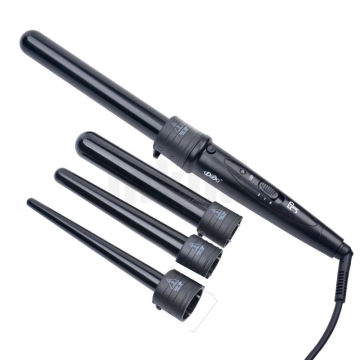 3 Parts Hair Curler Set Clip less Ceramic Curling Iron The Wand Interchangeable 3 in 1 Piece Tourmaline Series Curling cone Set