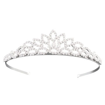 Stylish Hollow-out Leaf Hair Band Crown Wedding Headdress for Bride Silver