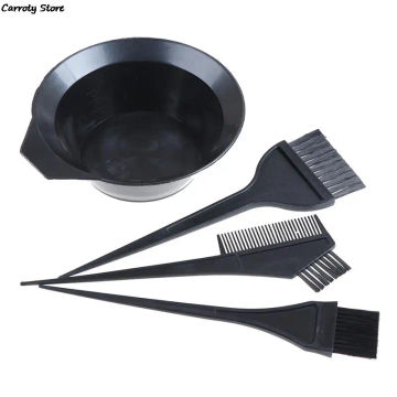 4Pcs Hair Color Dye Bowl Comb Brushes Tool Kit Set Tint Coloring Dye Bowl Hair Comb