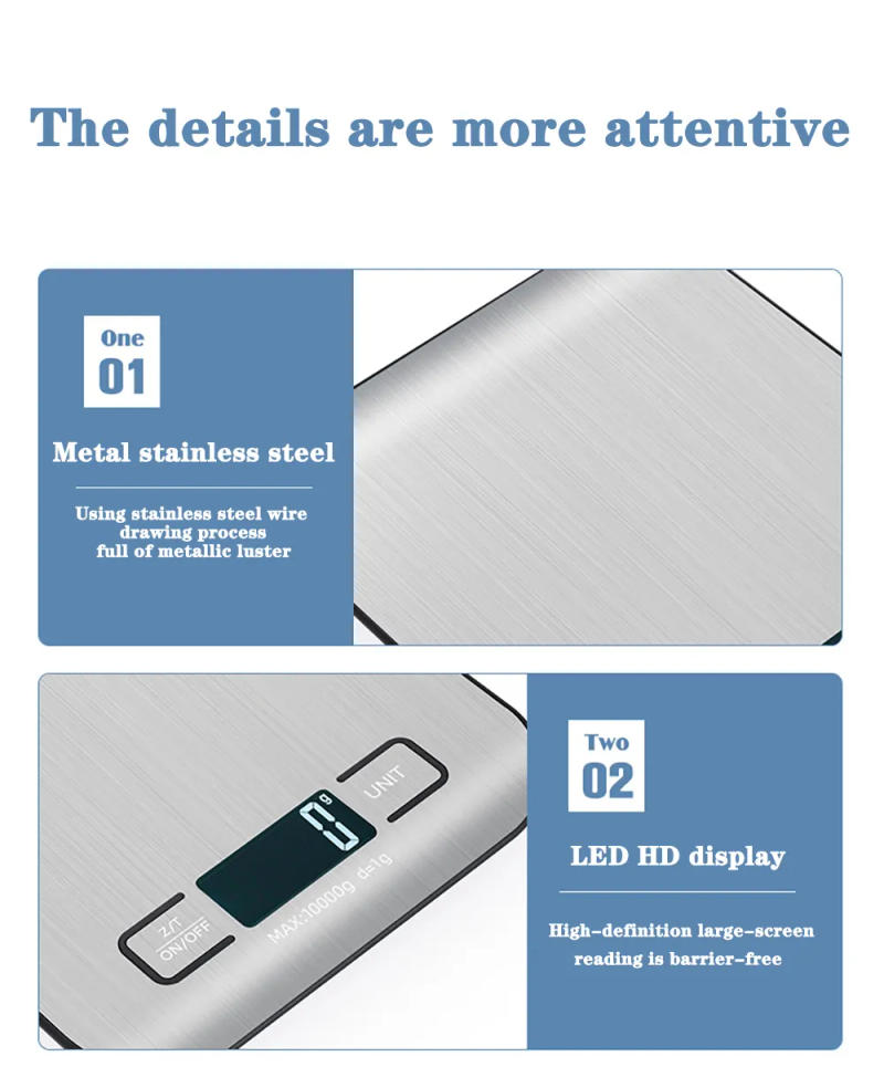 Description Picture 6 of itemPrecisionPal Stainless Steel Kitchen Scale: LCD Electronic Scales for Accurate Food, Diet, and Postal Weighing