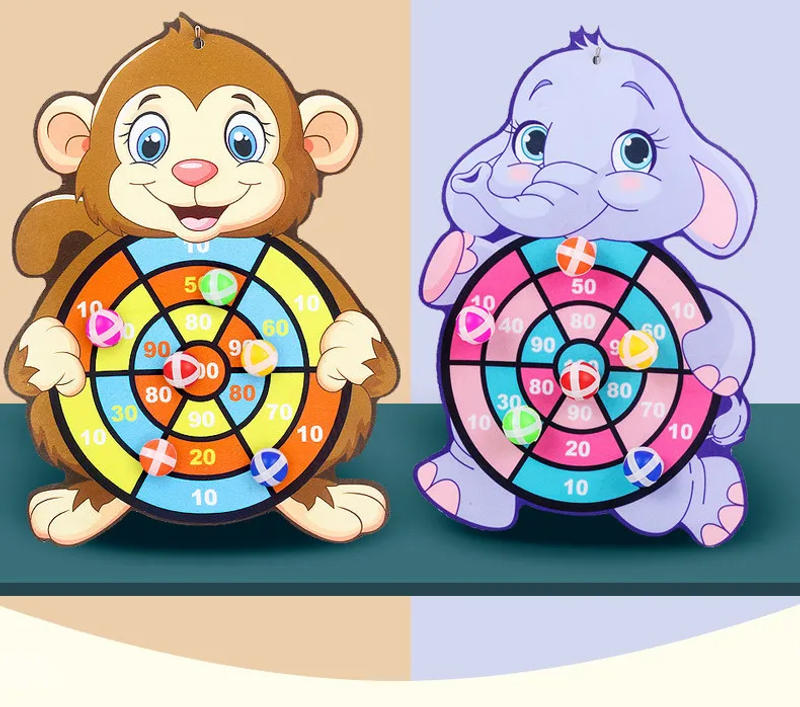 Description Picture 1 of itemCartoon Animal Dart Board with Sticky Ball - Rabbit Family Interactive Educational Toy for Children - A Perfect Christmas Gift for Fun