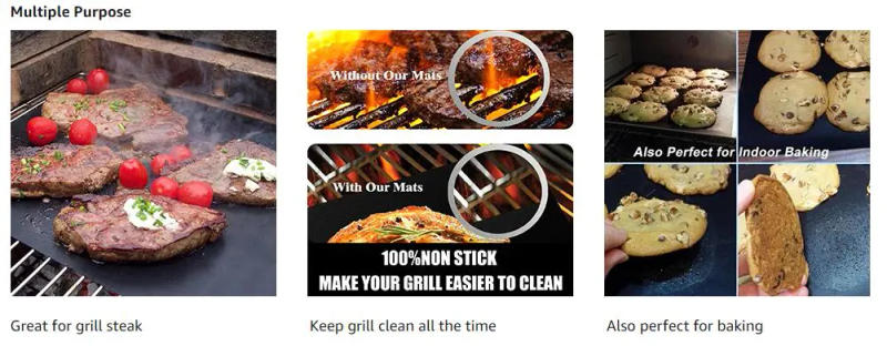 Description Picture 3 of itemGrillGuard Pro: Non-Stick BBQ Grill Mat - 40*33cm Baking Mat for Effortless Cooking and Grilling