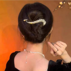 Trendy Rhinestone Hair Clasp Barrettes Hair Accessory Alloy Women Hair Clip Headdress Girl Hair Claw Korean Style Hairpin