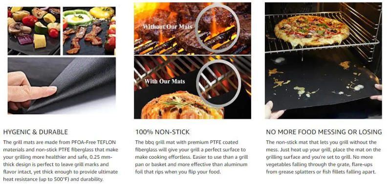 Description Picture 5 of itemGrillGuard Pro: Non-Stick BBQ Grill Mat - 40*33cm Baking Mat for Effortless Cooking and Grilling