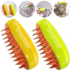 3 In 1 Cleaning Cat Brush with Spray Port Electric Spray Brush Versatile Animal Grooming Comb for Removing Tangled Loose Hair
