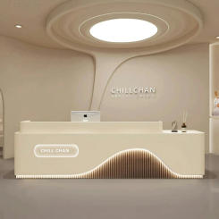 Hair Salon Shop Reception Desk Office Cashier Luxury Office Desk Wood Checkout Counter Store Kitchen Balcao Pra Loja Furniture