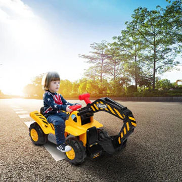 Kids Ride-on Excavator Toys Outdoor Digger and Bulldozer Truck 