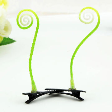 Mini Hair Clips Girls Simulation Festival Hairpin Barrettes Little Red Flower Sprout Metal Bean Child