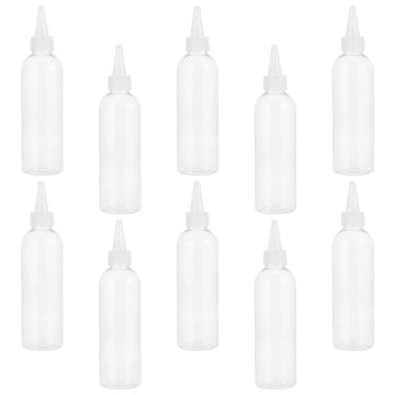 10 Pcs Bottle Cosmetics Applicator Hair Color Sauce Oil Hairdressing Tool Plastic Container Lecythus Pointed Tip