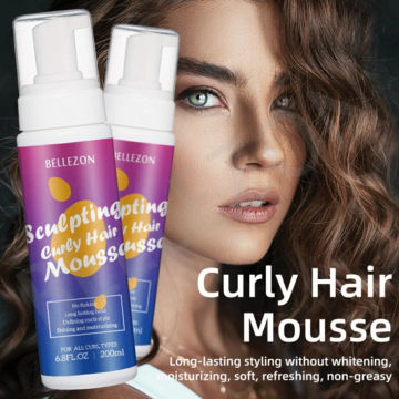 200ml Hair Foam Mousse Curly Hair Mousse Strong Hold Hair Mousse Define Curly Hair Finishing Anti-Frizz Fixative Styling Cream