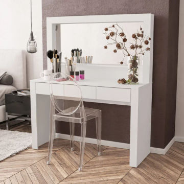Boahaus Calypso Modern Vanity Table, White Finish, Ideal for Bedroom mirrors for bedroom  bedroom furniture
