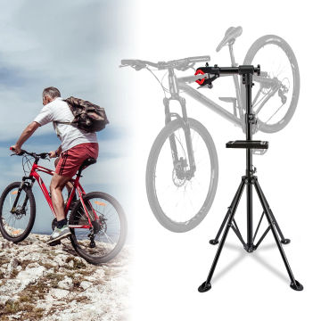 Portable Iron Bike Repair Stand, Mechanics Workstand, Great for Mountain Road Bikes Maintenance, Home Maintenance