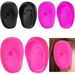Sdatter 2pcs Ear Cover Hair Coloring Dyeing Ear Protector Waterproof Shower Ear Shield Silicone Earmuffs Caps Salon Styling Acce