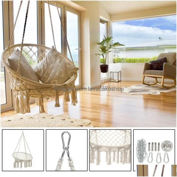Hammocks Round Hammock Swing Hanging Chair Outdoor Indoor Furniture For Garden Dormitory Child Adt With Tools Drop