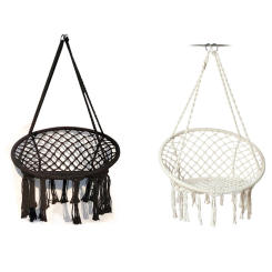 150KG Cotton Rope Hammock Hanging Chair Handmade Indoor Outdoor Kids Swing Bed Macrame Swing Chairs rattan hanging chair balcony