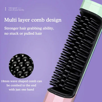 Cordless Hair Straightener Electric Hair Brush Straightening Heating Hair Curling Styling Brush Fast USB Dryer Hair Comb Ch L7M4