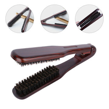 Splint Straightening Comb Hair Styling Double Brush for Hairbrush Clamp Straightener Wood Hairdressing Tool Man