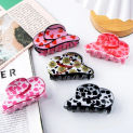 Cap Shape Cowboy Hat Hair Claw Personalized Leopard Printed Flower Plastic Hair Clip Shark Clip Festival Headdress Girl