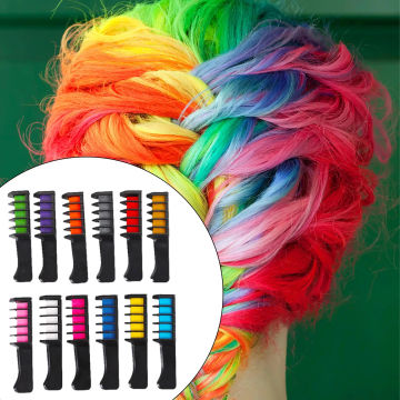 12x Disposable Dye Hair Combs Multicolor Hair Coloring Temporary Hair Chalk Comb for Dress up Cosplay Makeup Halloween Costume