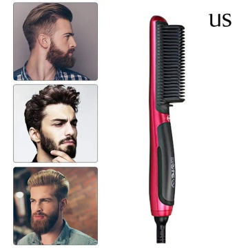Quick Beard Straightener Portable Men Fast Beard Smoothing Comb LCD Display Ceramic Hair Comb