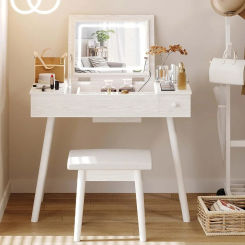 Dressing Table Set Modern Vanity Table With Drawers and Cabinets Storage Box Organizer Bedroom Wooden Dresser Near Bed Bathroom