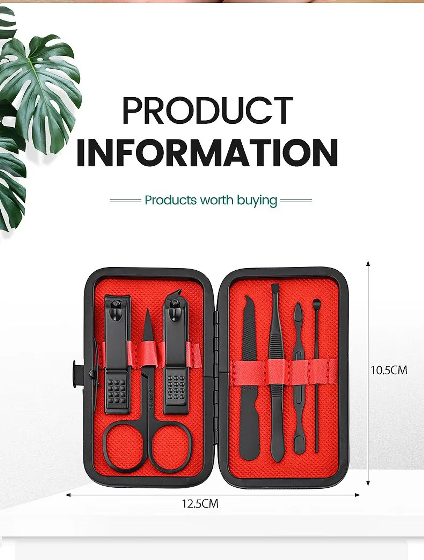 Description Picture 4 of item7-Piece Manicure Tools, Including Large Opening Clippers, Compact and Unisex 