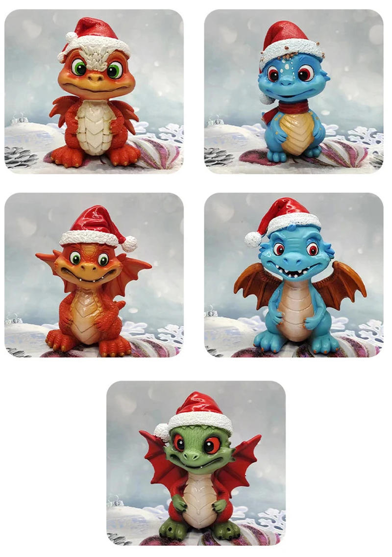 Description Picture 4 of itemNew Christmas Dragon Decorative Figurine - Dinosaur Elf Sculpture for 2023 Navidad Desk Ornament and Home Decor