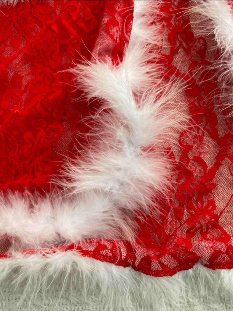 Description Picture 5 of itemMesh Lingerie Set: Lace Fluffy Babydoll Christmas Dress - Womens Christmas Pajama Sets for Festive Elegance