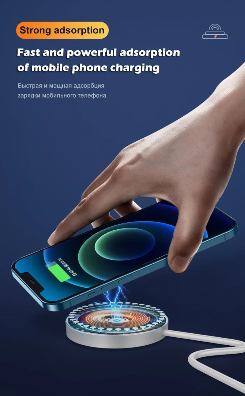 Description Picture 2 of itemOriginal 20W Magnetic Wireless Charger for iPhone 15 Pro Max, 14, 13, 12, 11, Mini, XS, XR – Fast Charging with USB Type C