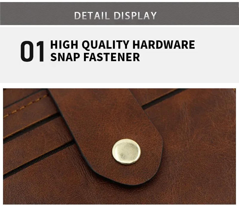 Description Picture 4 of itemBrown Men's Fashion Credit ID Card Holder Wallet - Slim Leather Wallet with Coin Pocket
