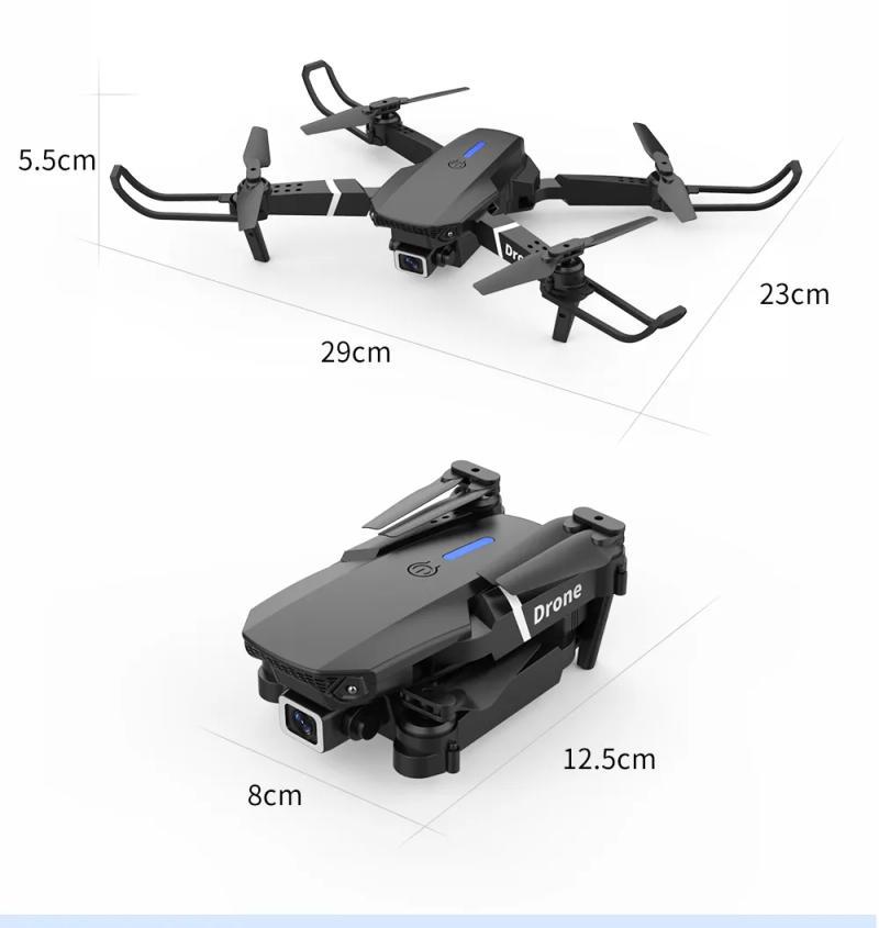 Description Picture 6 of itemProfessional Drone E88 with 4K Wide-Angle HD Camera, WiFi FPV, Height Hold, and Foldable Design - RC Quadrotor Helicopter