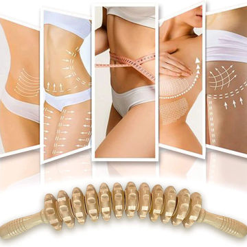 Body Fascia Massager with Anti-Slip Handle and Grooved Gear - Ideal for Arms, Legs, Thighs, and Buttocks - Smooth Roller Massager