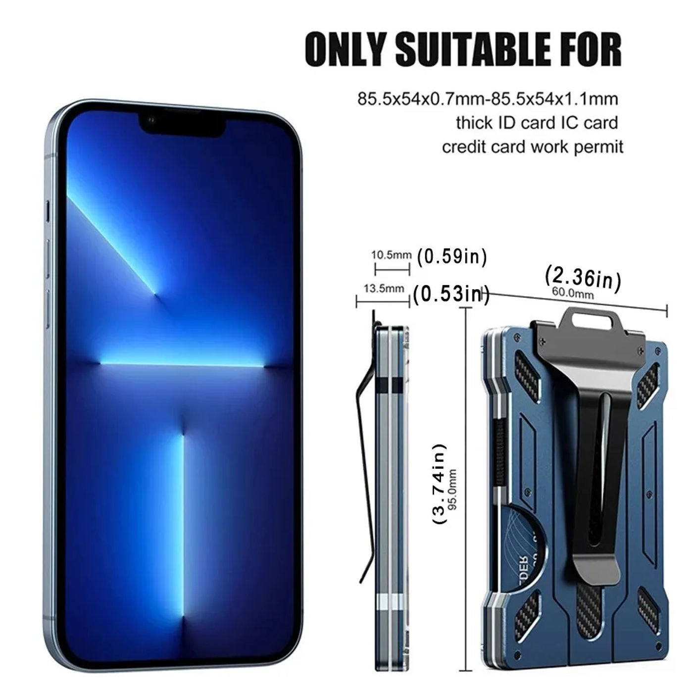 Description Picture 4 of itemMen's Outdoor Card Holder Wallet - Practical Magsafe Aluminum Fashion Mini Wallet, Holds Up to 15 Cards, Perfect for Everyday Use