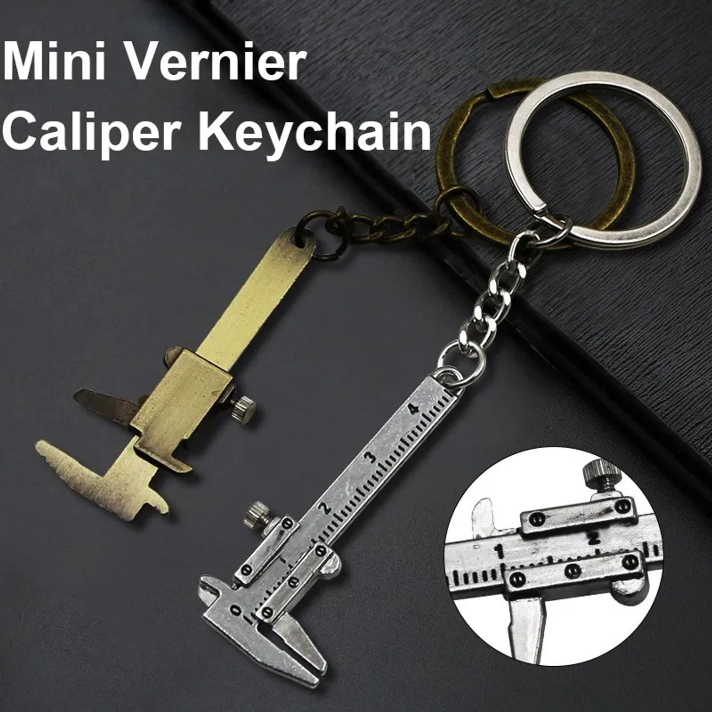 Description Picture 5 of itemMini Vernier Caliper Keychain, Stylish Car Key Accessory for Measuring and Gauging